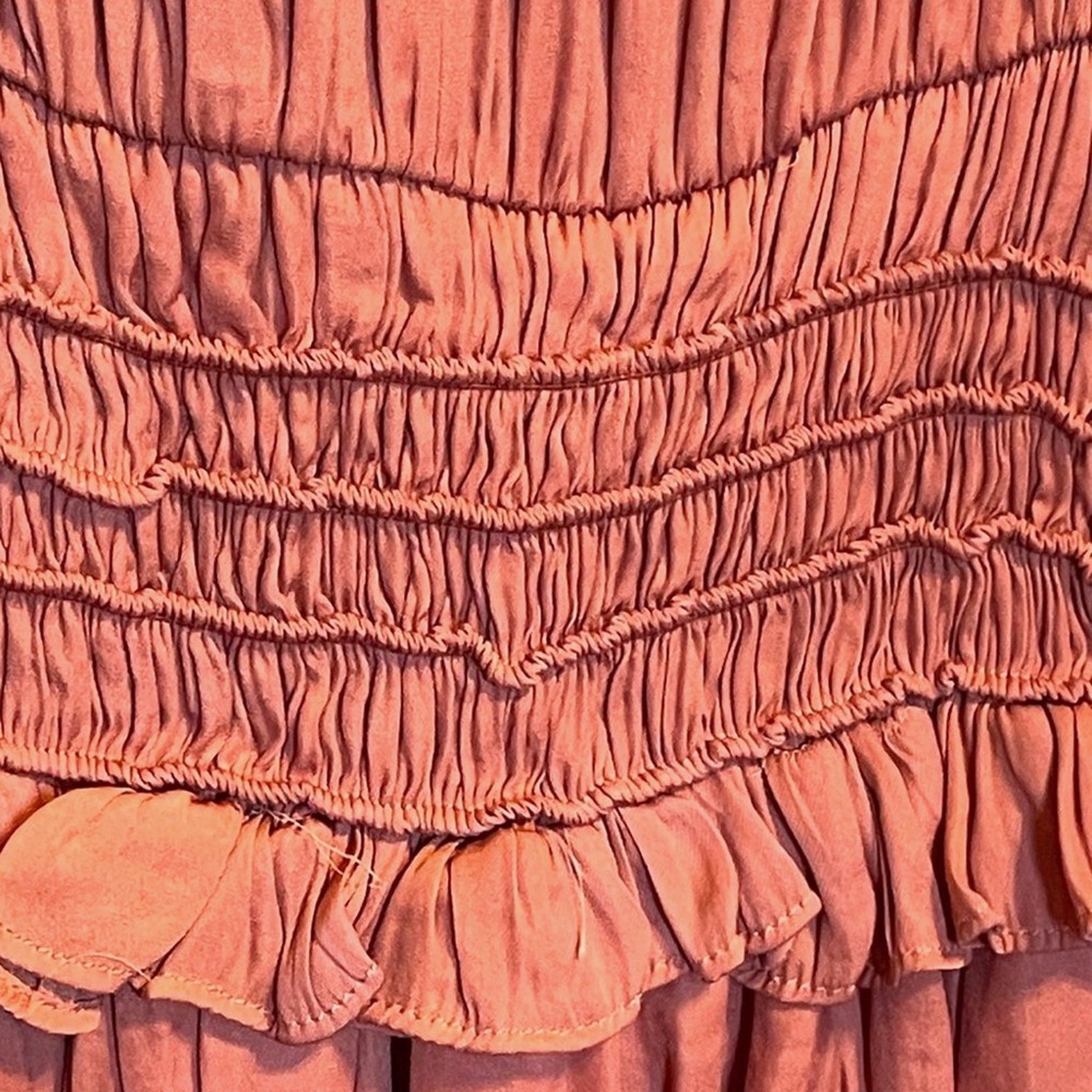 DO+BE Rust Ruffle Pleated Mini Dress - Picture 6 of 12